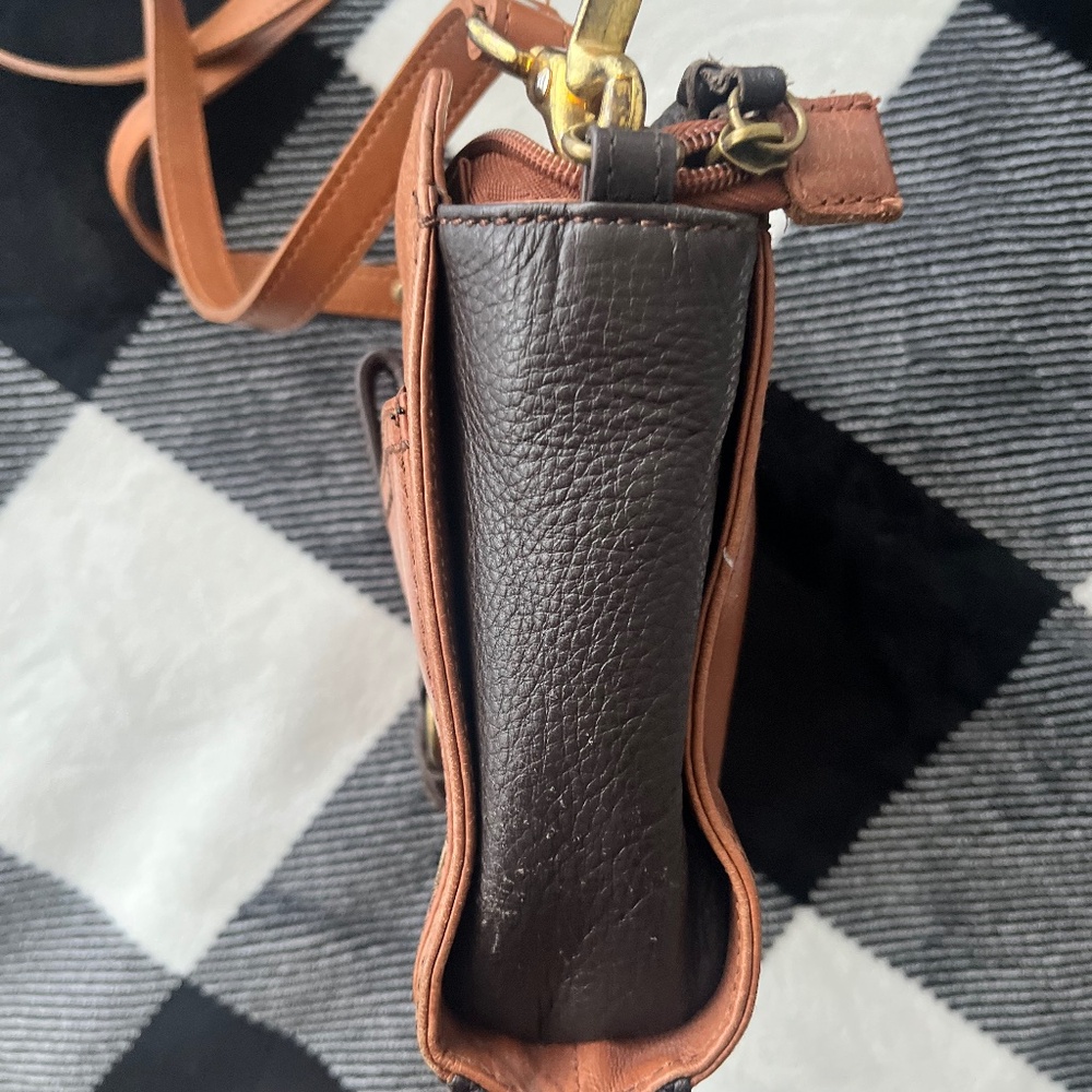 The Sak Leather Crossbody Satchel Bag Purse Brown - Picture 6 of 6